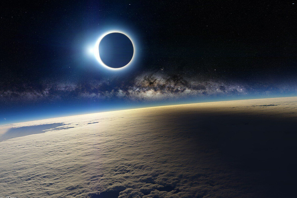 Close-up view of solar eclipse